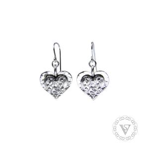 Stříbrné náušnice srdíčka